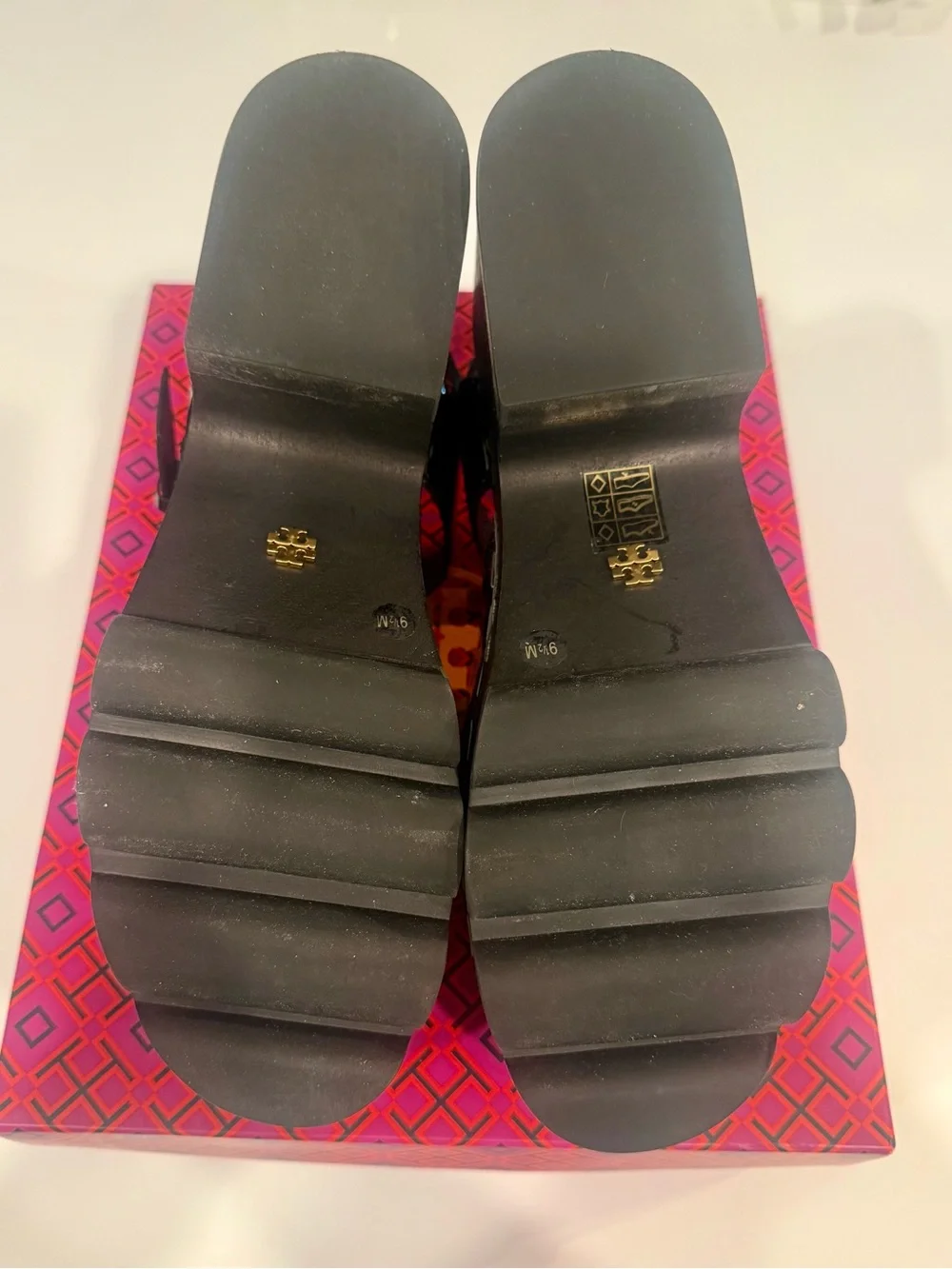 Tory Burch Black Patent Platform Mary Jane Clogs